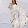 Alia Bhat Inspired Georgette Satin Saree with Digital Print