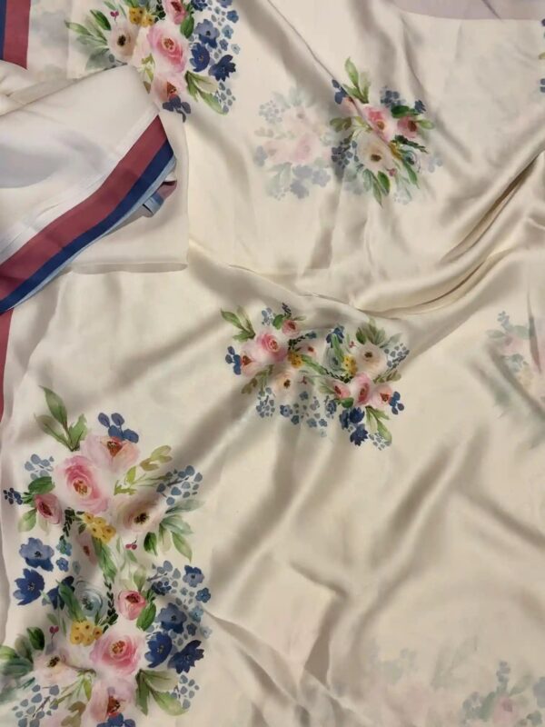 Alia Bhat Inspired Georgette Satin Saree with Digital Print