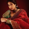 Janhvi Kapoor Inspired Sindoori Red Organza Saree