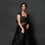 Keerthy Suresh Inspired Premium Organza Silk Saree with Scaleup Crochet Work