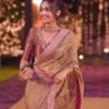 Reba John Inpired Tissue Crush saree with lace work