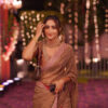 Reba John Inpired Tissue Crush saree with lace work