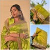 Shivathmika inspired green Shade Tissue Silk Saree
